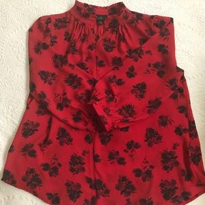 Red & Black Blouse